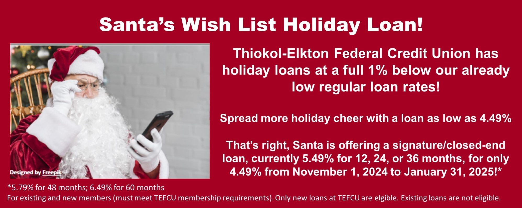 holiday loans starting at 4.49% APR